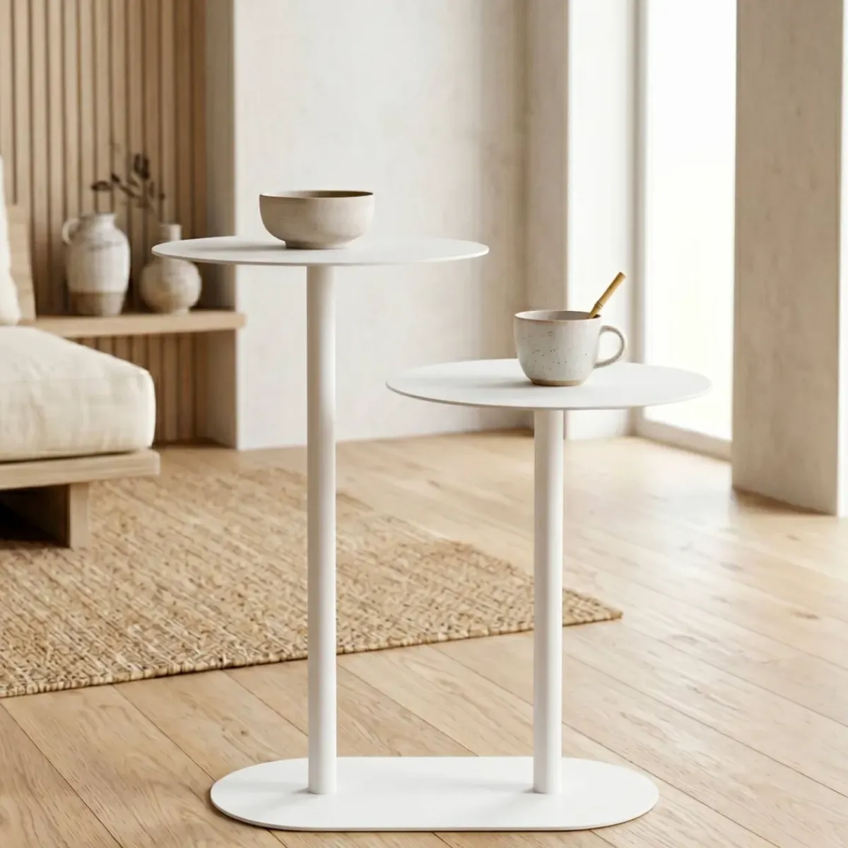 EMINZA Tavolini-Tavolino in metallo a 2 livelli (H53 cm) Luga