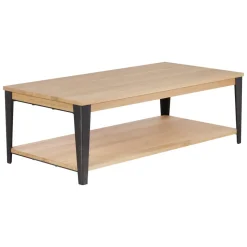 Tavolini Da Salotto-Tavolino rettangolare in rovere massiccio (120 cm) Bristol