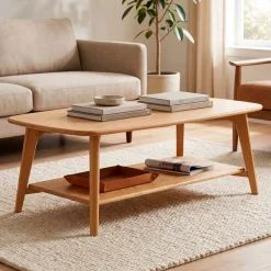 Tavolini Da Salotto-Tavolino rettangolare in rovere (120 cm) Bilbao