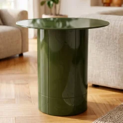 Tavolini Da Salotto-Tavolino rotondo in vetro e MDF (H51 cm) Jila