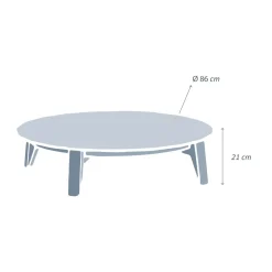 Tavolino rotondo (P86 cm) Monte Carlo Antracite