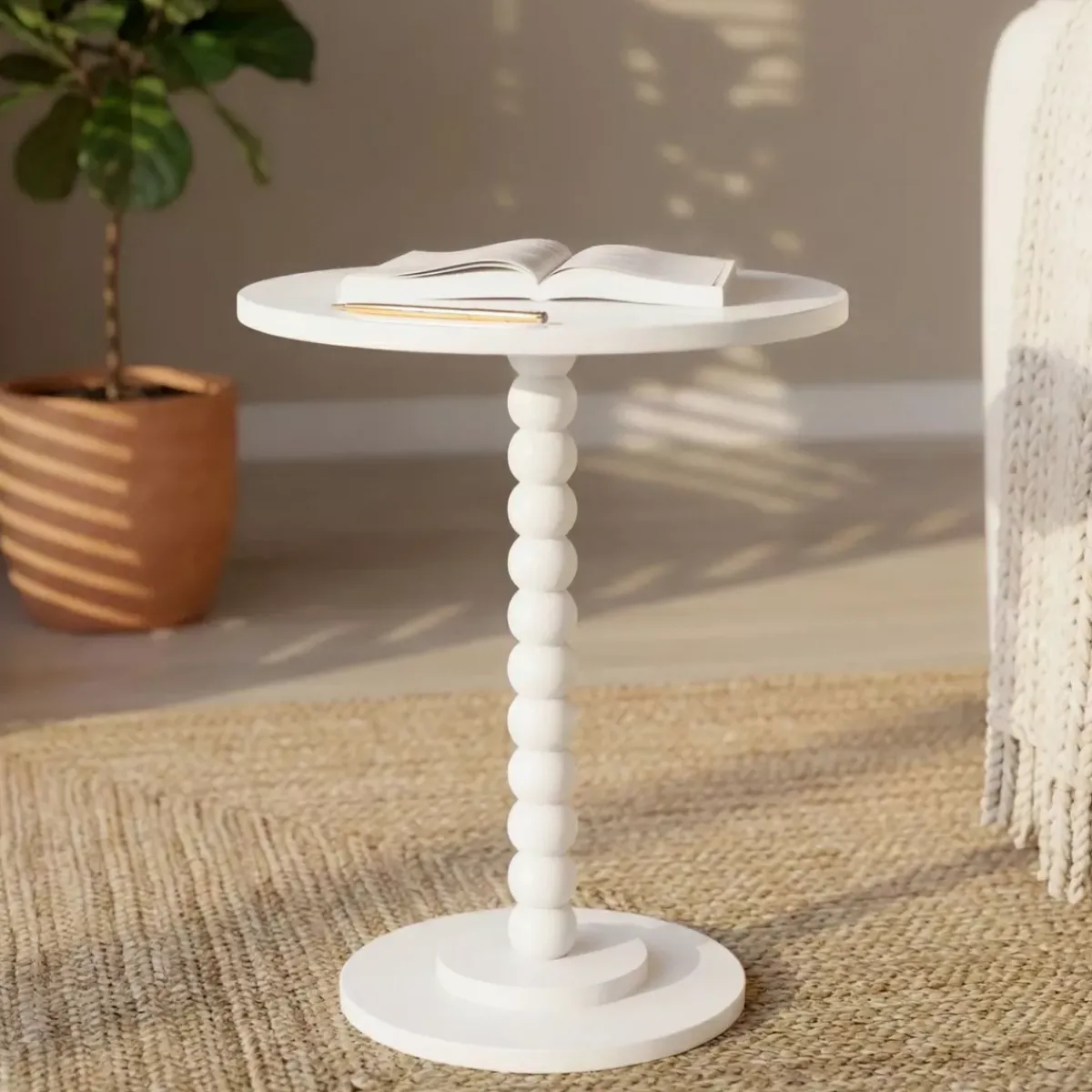 EMINZA Tavolini-Tavolino tondo in legno (H61,5 cm) Banita