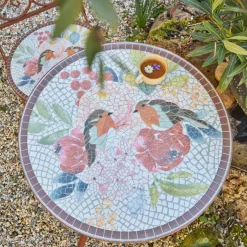 Tavolo bistrot rotondo in mosaico Aberdeen Marrone