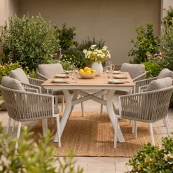 Tavolo da giardino alluminio 8 posti (136 x 136 cm) Amalfi Bianco
