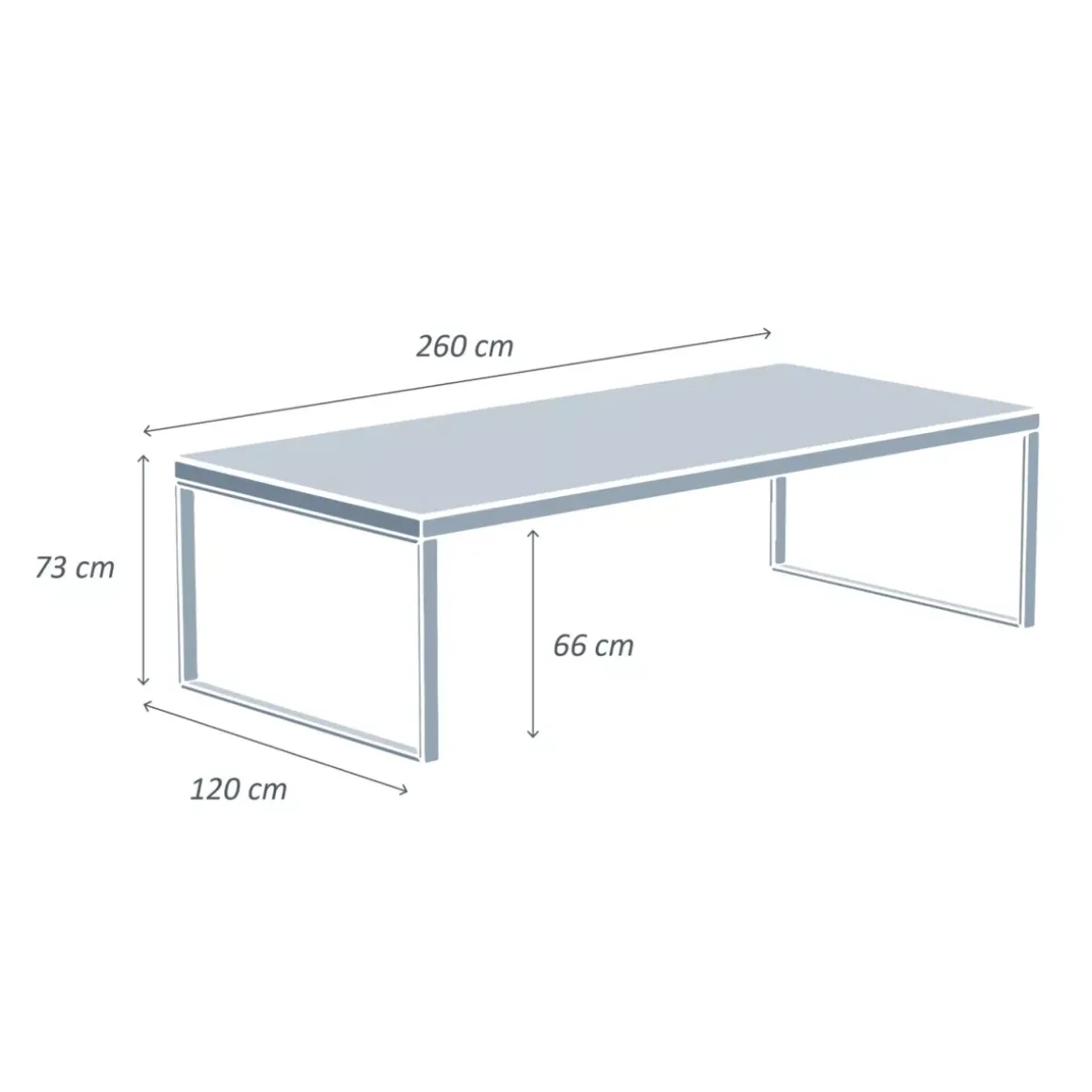 Tavolo da giardino alluminio e ceramica 12 posti (260 x 120 cm) Kore Bianco effetto marmo