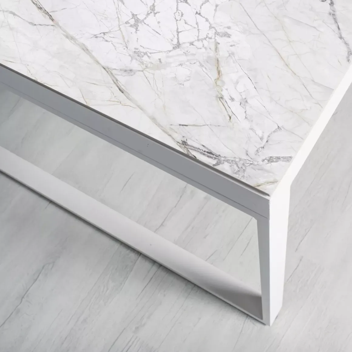 Tavolo da giardino alluminio e ceramica 12 posti (260 x 120 cm) Kore Bianco effetto marmo