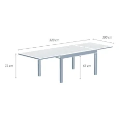 Tavolo da giardino allungabile alluminio 12 posti (200/320 x 100 cm) Murano Grigio antracite