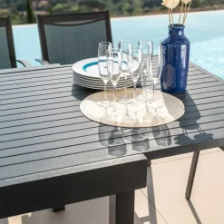 Tavolo da giardino allungabile alluminio 12 posti (200/320 x 100 cm) Murano Grigio antracite