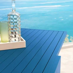 Tavolo da giardino allungabile in alluminio 10 posti (135/270 x 90 cm) Murano Blu