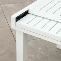 Tavolo da giardino allungabile alluminio 8 posti (90/180 x 90 cm) Murano Bianco