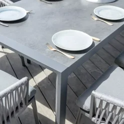 Tavolo da giardino allungabile 12 posti Alluminio Amalfi (300 x 96 cm) Grigio antracite