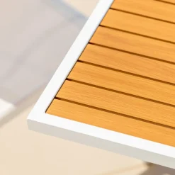 Tavolo da giardino allungabile 12 posti Alluminio effetto legno Murano (320 x 100 cm) Bianco
