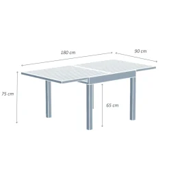 Tavolo da giardino allungabile in alluminio 8 posti (90/180 x 90 cm) Murano Blu petrolio