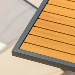 Tavolo da giardino allungabile 10 posti Alluminio effetto legno Murano (270 x 90 cm) Grigio antracite