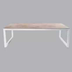 Tavolo da giardino in alluminio e ceramica 10 posti (240 x 120 cm) Kore Bianco e beige