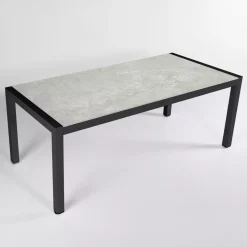 Tavolo da giardino in alluminio e ceramica 8 posti (180 x 90 cm) Modena Grigio chiaro