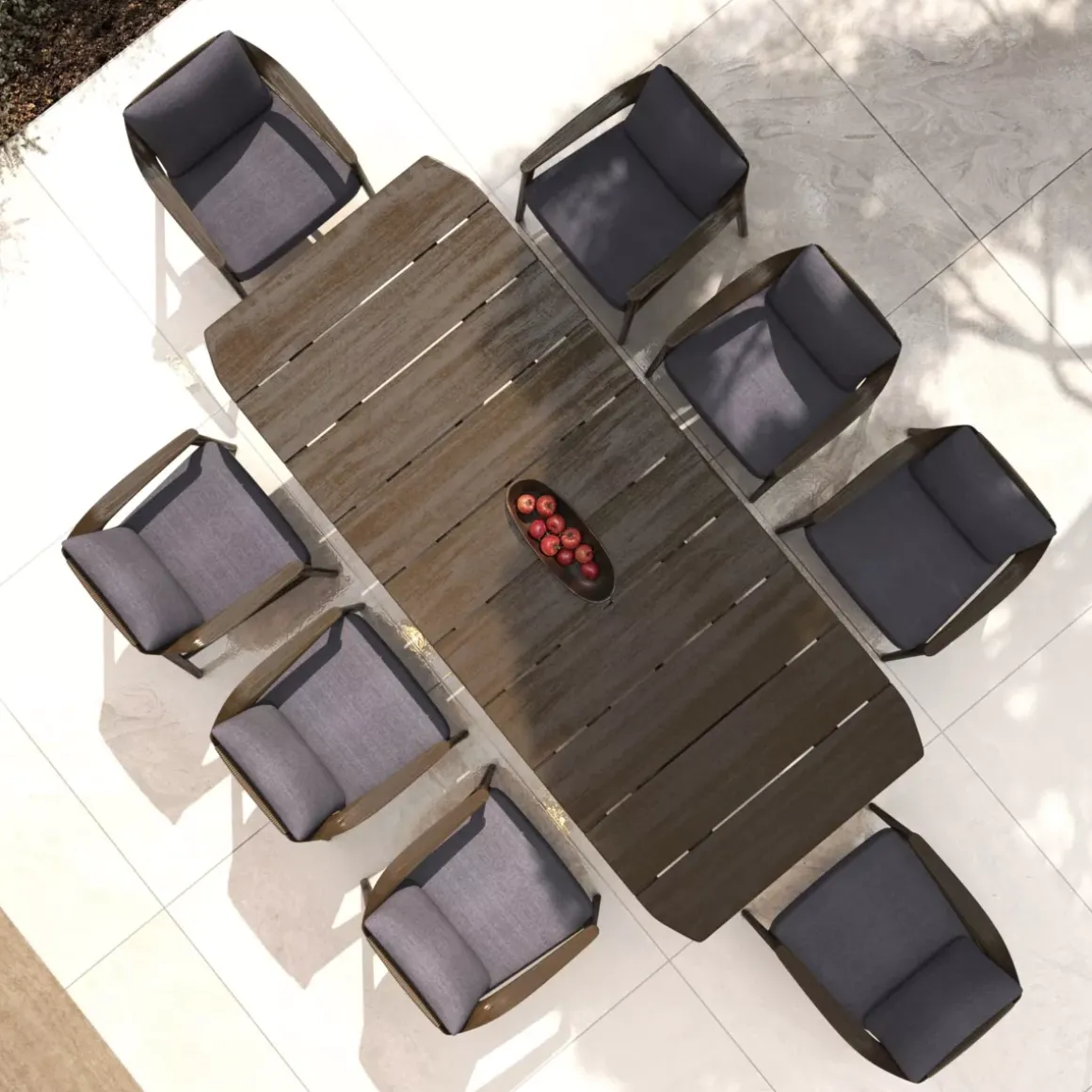 Tavolo da giardino legno teck 8 posti (260 x 100 cm) Cap Ferrat Marrone scuro