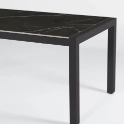 Tavolo da giardino 8 posti alluminio e ceramica (180 x 90 cm) Modena Nero marmorizzato