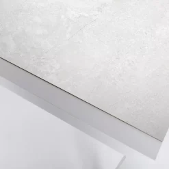 Tavolo da giardino 6 posti Alluminio/Ceramica Modena (150 x 75 cm) Bianco e grigio