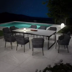 Tavolo da giardino 10 posti Alluminio/Ceramica Kore (240 x 120 cm) Grigio antracite