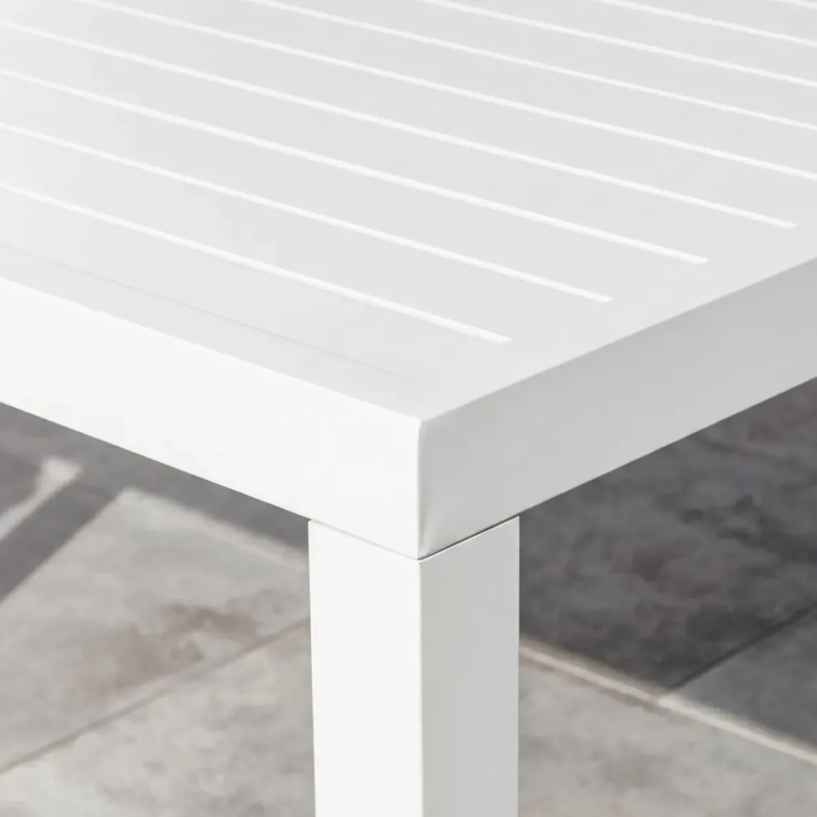 Tavolo da giardino quadrata alluminio 4 posti (70 x 70 cm) Murano Bianco