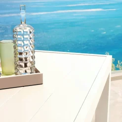 Tavolo da giardino rettangolare 8 posti Alluminio Murano (210 x 100 cm) Bianco