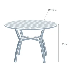 Tavolo da giardino rotondo alluminio 5 posti (D105 cm) Murano Grigio antracite