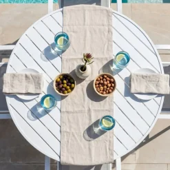 Tavolo da giardino rotondo alluminio 5 posti (D105 cm) Murano Bianco