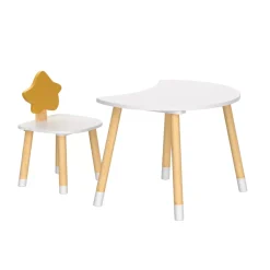 EMINZA Mobili Bambini-Tavolo e 1 sedia bambino legno (H44 cm) Stars