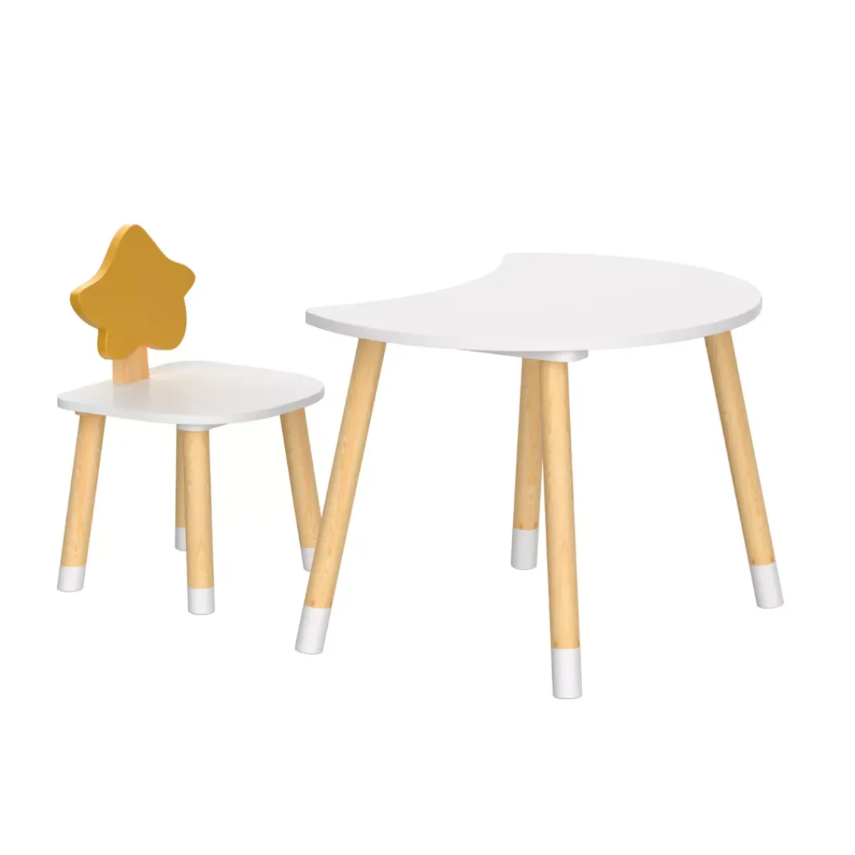 EMINZA Mobili Bambini-Tavolo e 1 sedia bambino legno (H44 cm) Stars