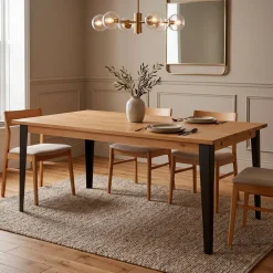 Tavoli Da Pranzo-Tavolo rettangolare allungabile in rovere massello e metallo (200 cm) Bristol