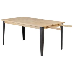 Tavoli Da Pranzo-Tavolo rettangolare allungabile in rovere massiccio e metallo (160 cm) Bristol