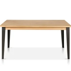 Tavoli Da Pranzo-Tavolo rettangolare allungabile in rovere massiccio e metallo (160 cm) Bristol