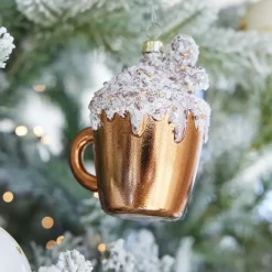 KAEMINGK Addobbi Natalizi-Tazza da caffè da appendere (H9 cm) Infrangibile e glitterata