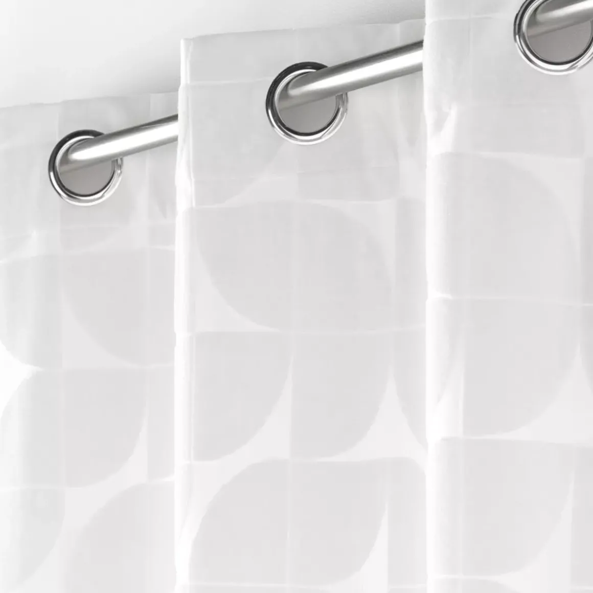 Tenda ad anelli in velluto (135 x 260 cm) Geolia Bianco