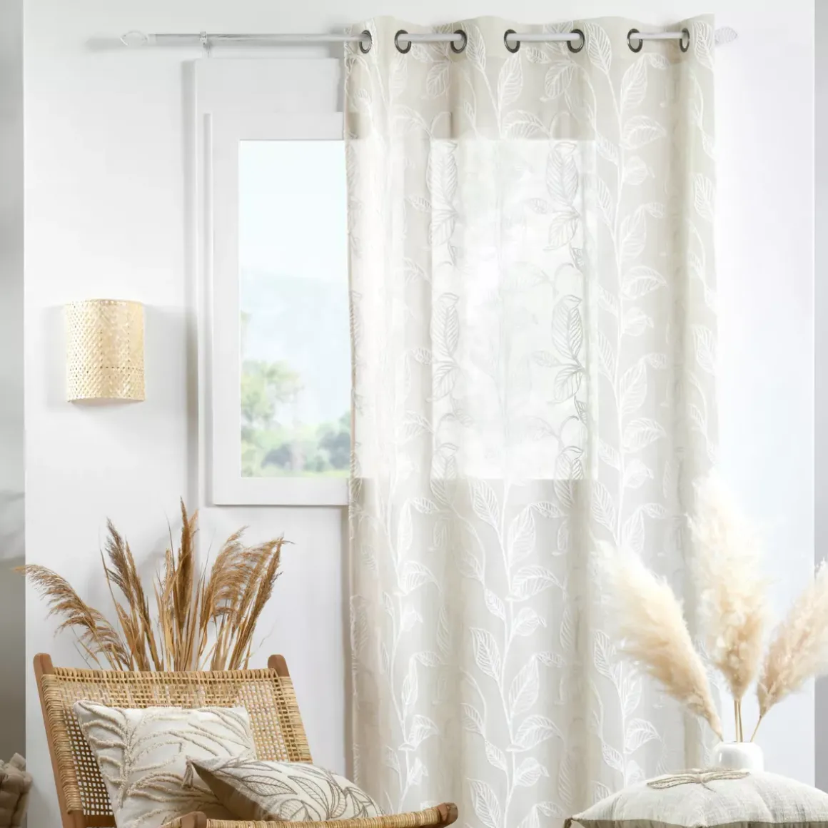 Tenda ad occhielli (140 x 260 cm) Hemera Ecru