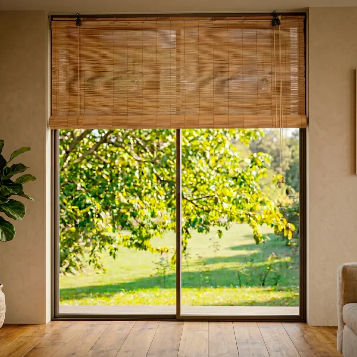 Tenda a rullo con bastoncini di bambù (180 x 180 cm) Tanoa Naturale