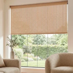 Tenda a rullo oscurante effetto bambù (210 x 220 cm) Righe Beige