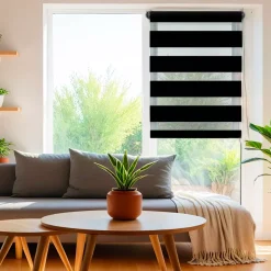 Tenda a rullo (45 x H180 cm) Giorno / Notte Nero