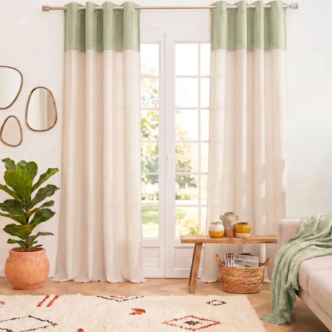 Tenda bouclé (140 x 280 cm) Ava Verde rosmarino