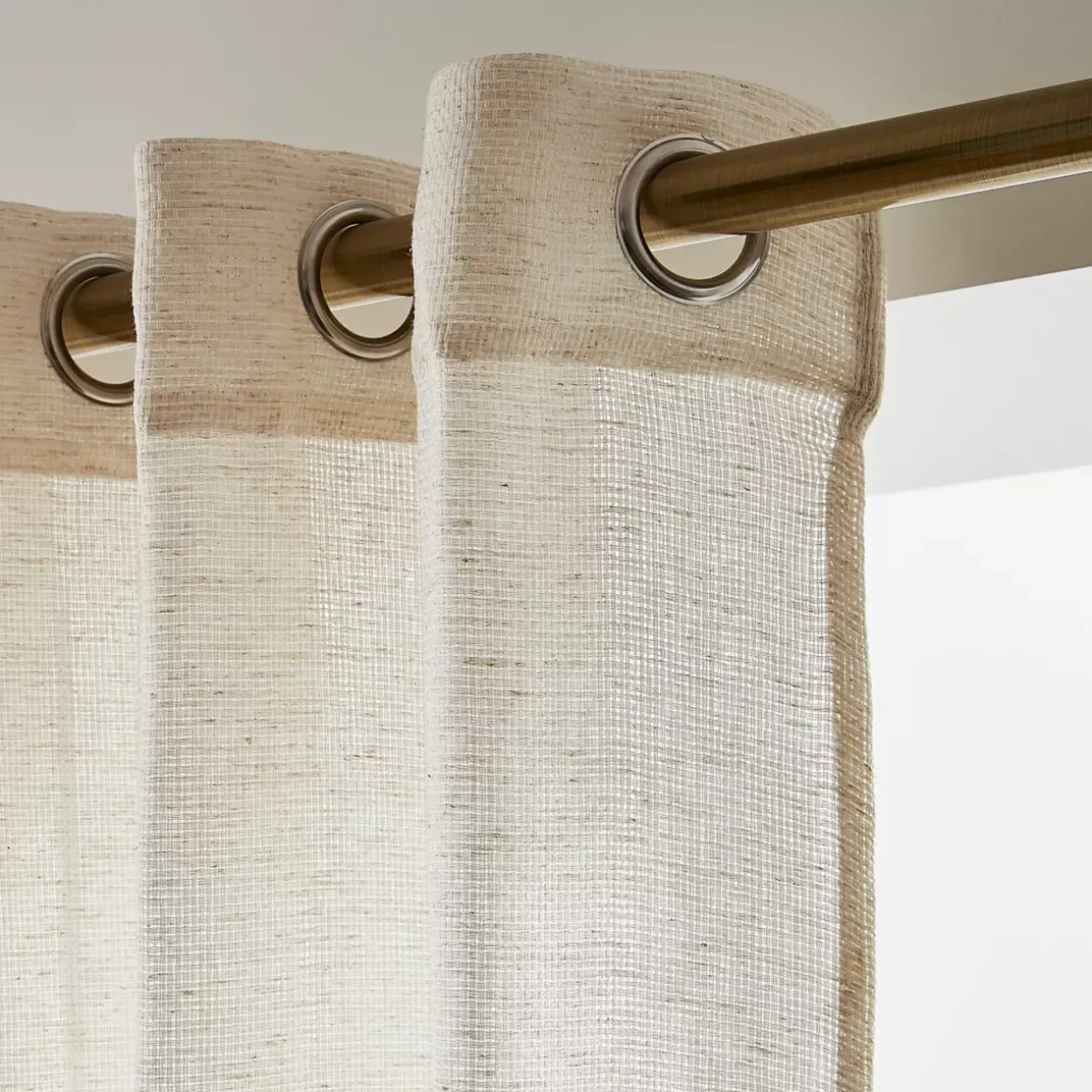 Tenda con occhielli effetto lino (140 x 280 cm) Luca Beige