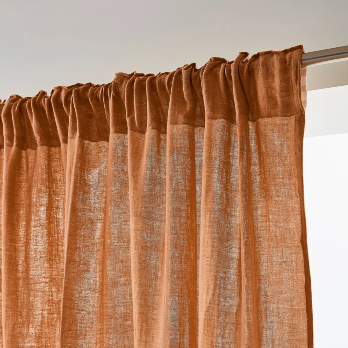 Tenda con passanti nascosti (180 x 240 cm) Gaïa Albicocca