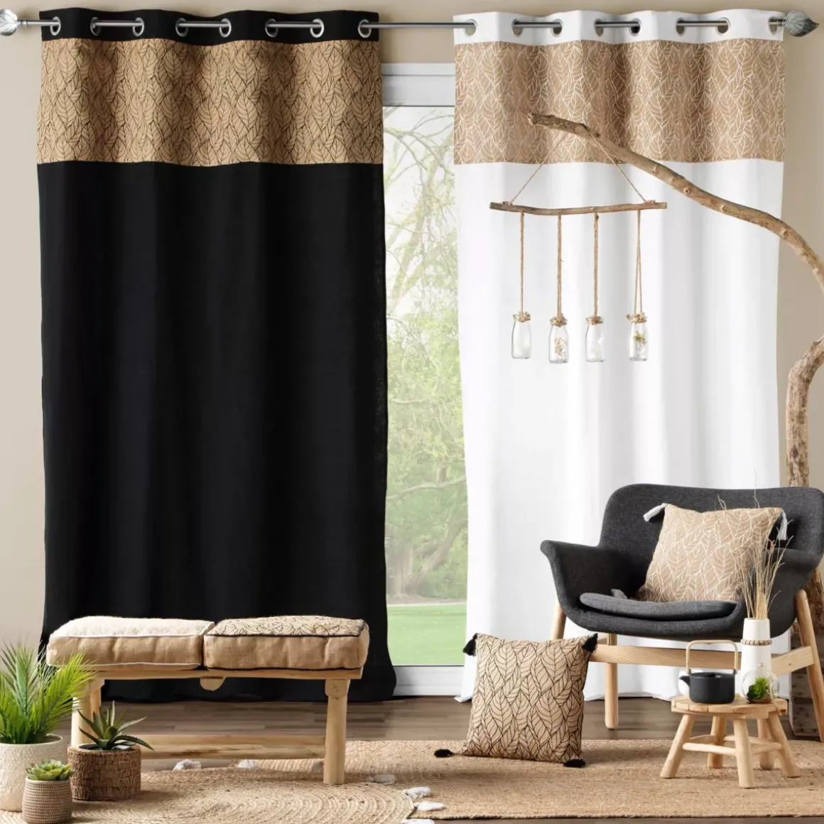 Tenda cotone juta (140 x 240 cm) Nama Nero