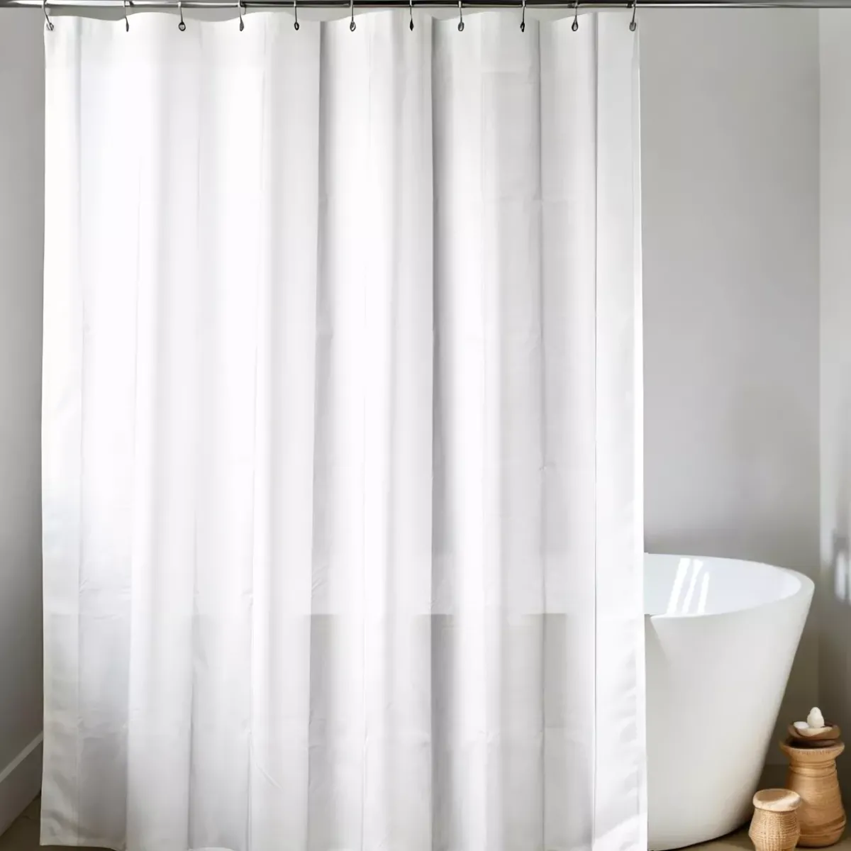 Accessori Bagno-Tenda da doccia ad anelli (180 x 200 cm) Unita Bianca