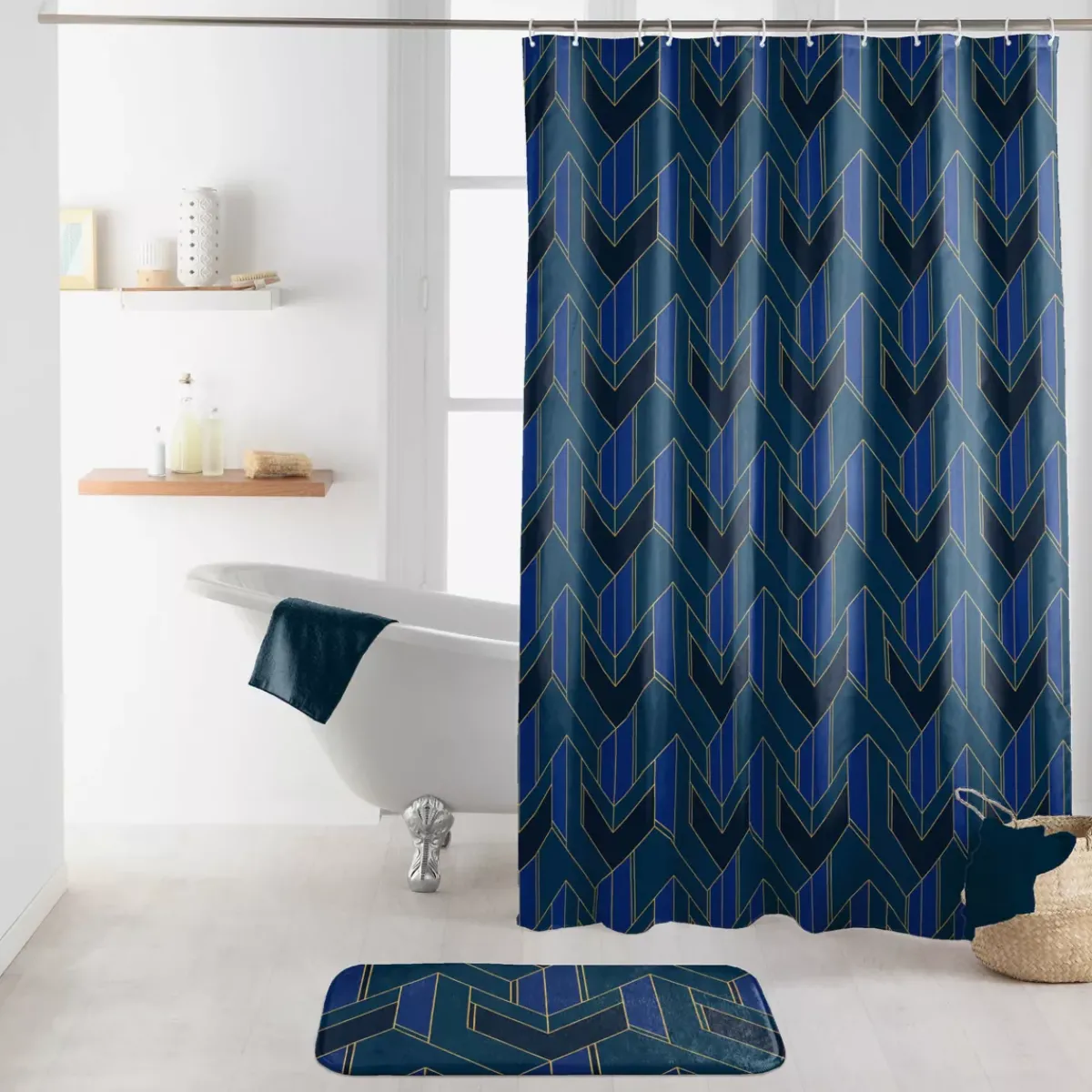 douceur d'intu017drieur Accessori Bagno-Tenda da doccia con anelli (180 x 200 cm) Achille