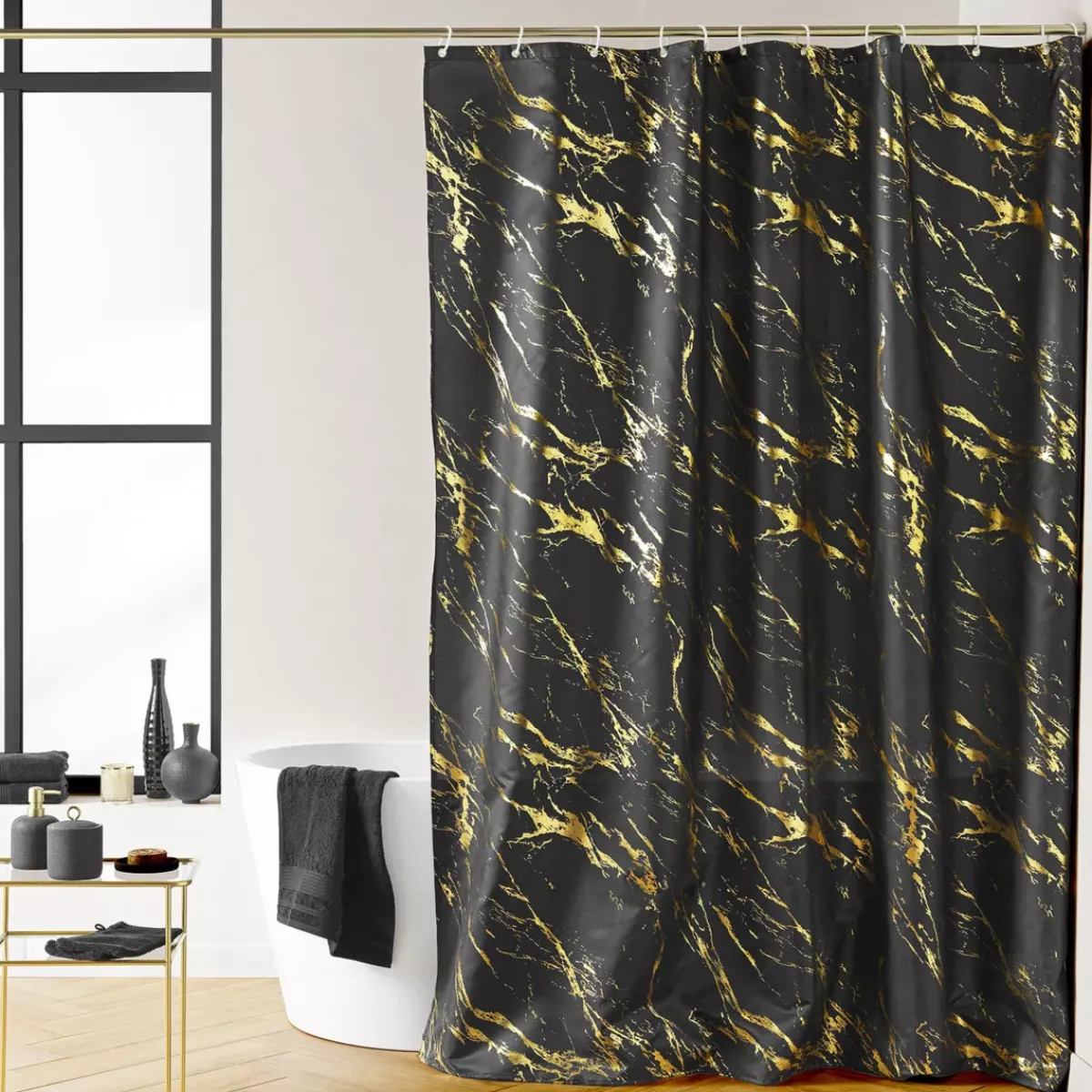 douceur d'intu017drieur Accessori Bagno-Tenda da doccia effetto marmo (180 x 200 cm) Aquamarbre