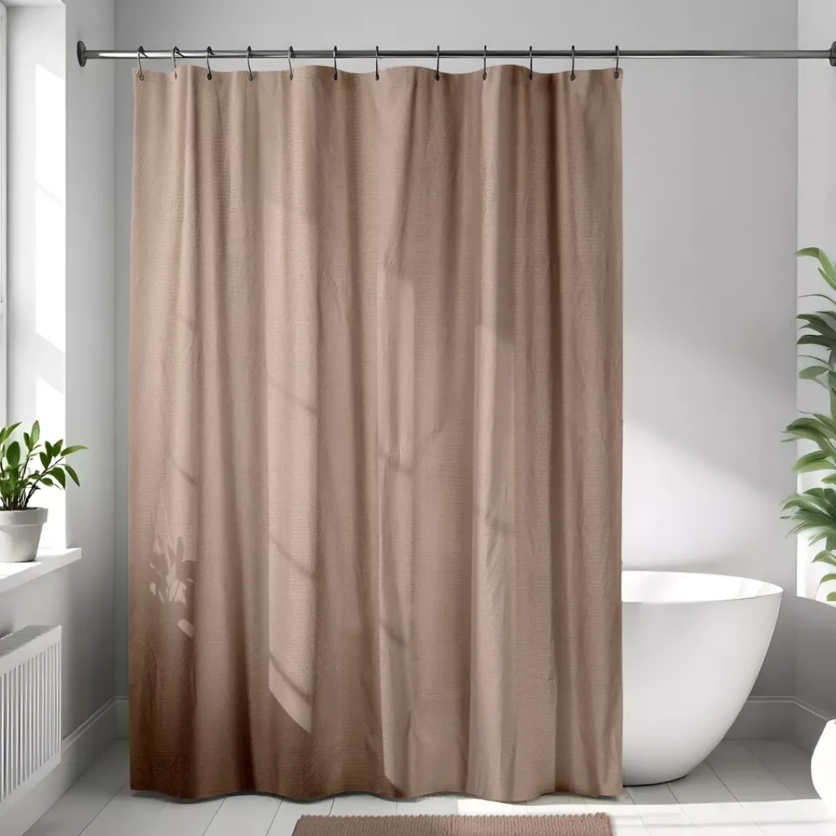 TENDANCE Accessori Bagno-Tenda da doccia in microfibra (180 x 200 cm) Goffrato Cappuccino