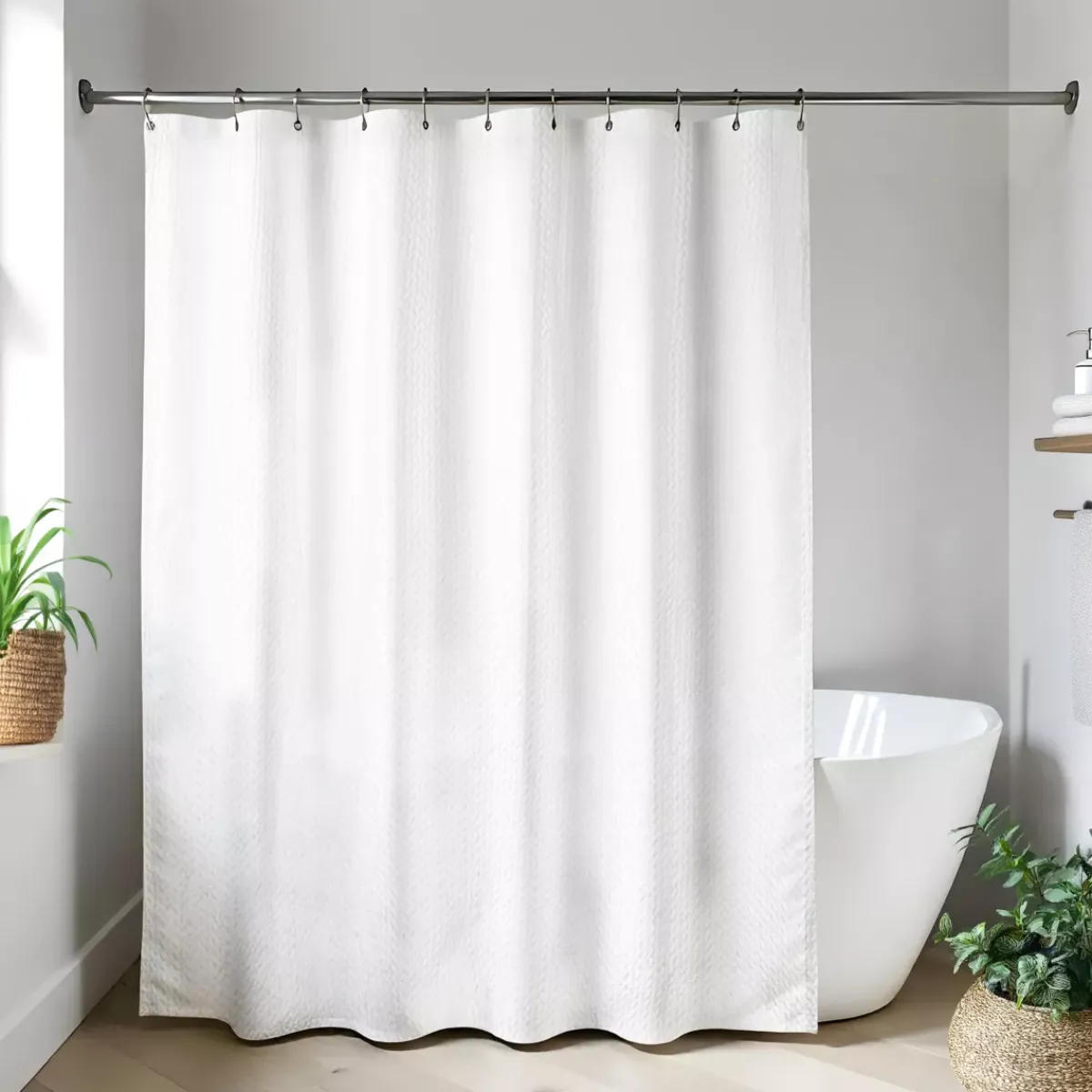 TENDANCE Accessori Bagno-Tenda da doccia in microfibra (180 x 200 cm) Goffrato