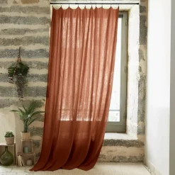 Tenda garza di cotone regolabile (180 x max 300 cm) Gaïa Terracotta