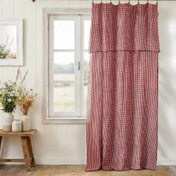 Tenda garza di cotone regolabile (140 x max 300 cm) Gaïa vichy Terracotta
